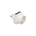 ADATT.TRIPLO+SCHUKO SPINA 16A PRESA 10/16A