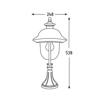 LANTERNA RAMATA+BASE E27 100W LUISA