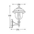 LANTERNA CUPOLA+BRACCIO E27 100W LORENA