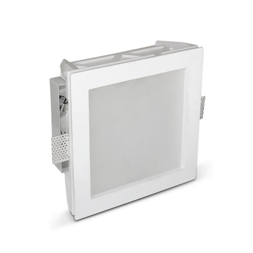 FARETTO IN GESSO CON VETRO 2XE27 250X250X90MM MEDEA