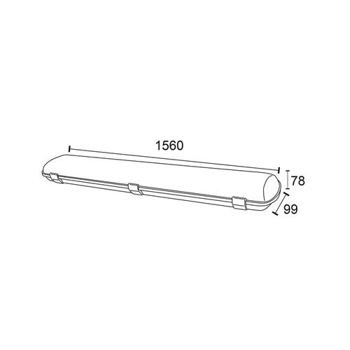 Plafoniera LED da 150 cm - 2x15W - 2400 Lumen - 4000K - IP65