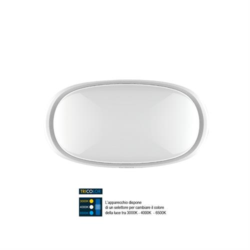 PLAFONIERA A LED OVALE 14W 1400LM IP54 TRICOLOR EMMA